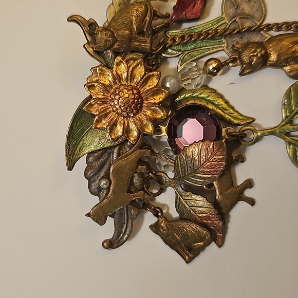 Vintage Animal and Floral Brooch - Picture 3 of 6